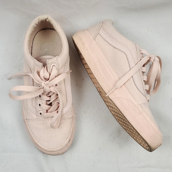 Vans Old Skool Mono Blush Pink Canvas Sneaker - Picture 2 of 10